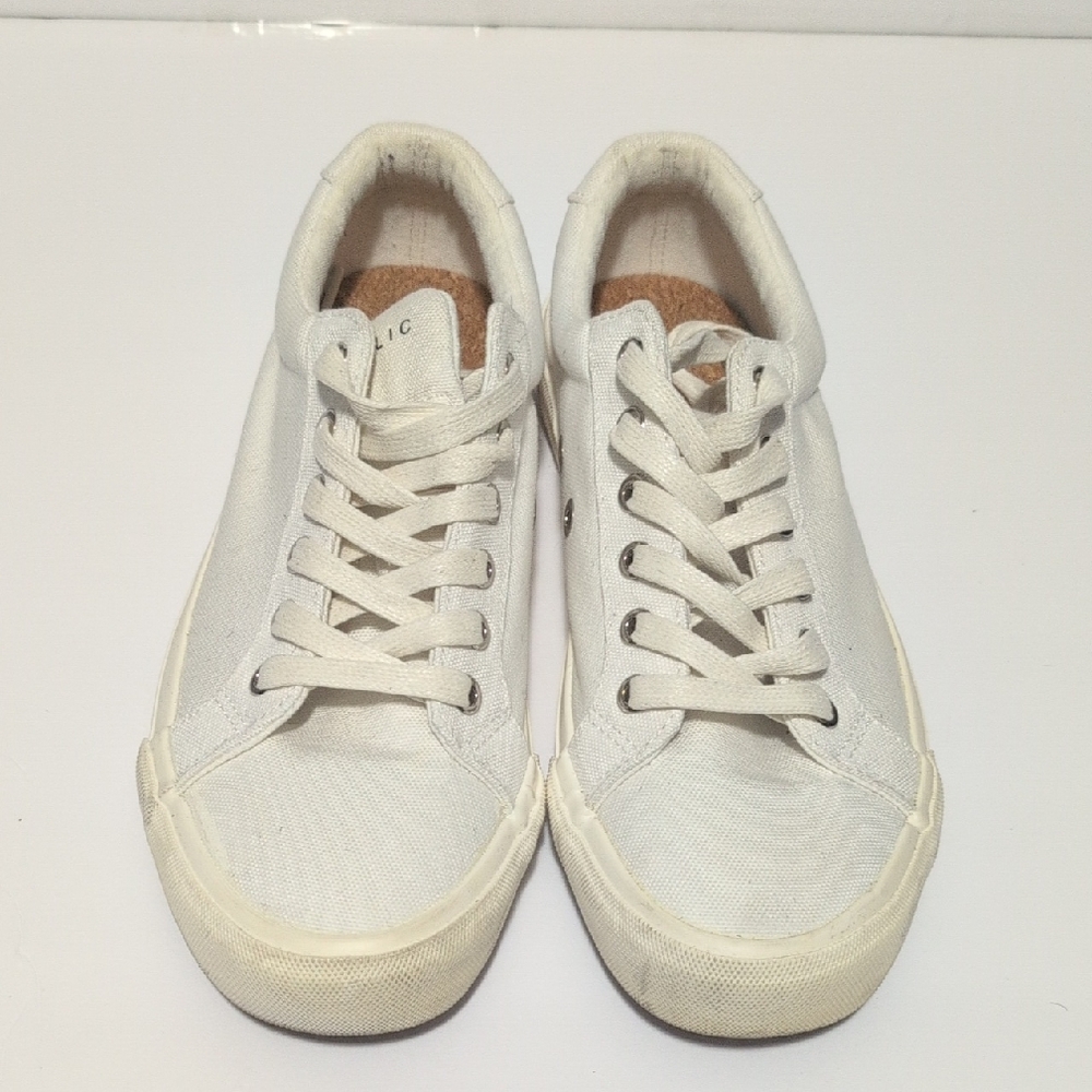 New Republic White Canvas Sneakers Size U.S. 7.5